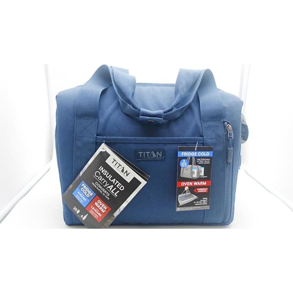 Titan By Arctic Zone Insulated Carry All Cold Warm Travel Outdoor Bag Navy Blue